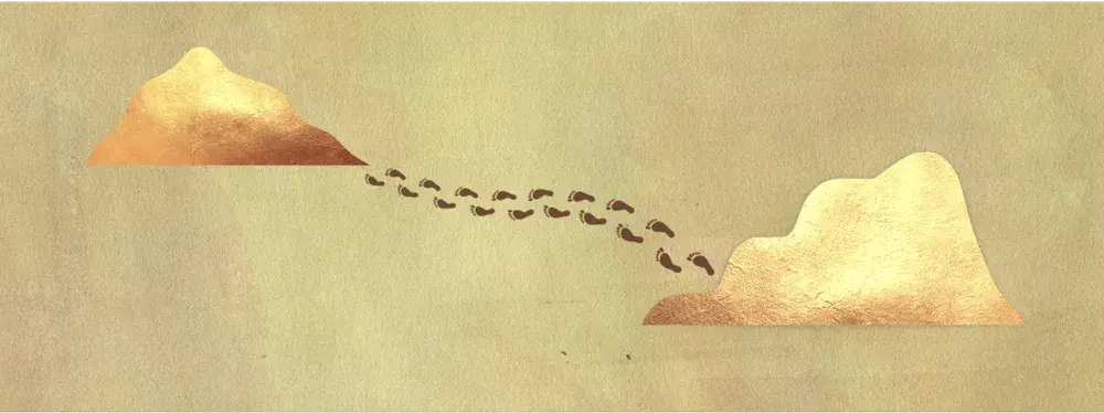 An illustration of the hills of Safa and Marwa